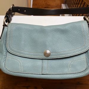 Robin-egg blue Coach purse